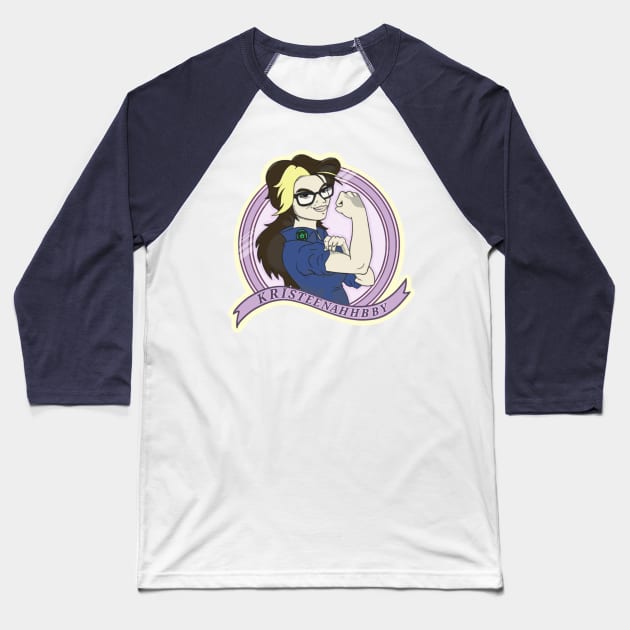 Kristina The Rooster Baseball T-Shirt by GummiFrogArt